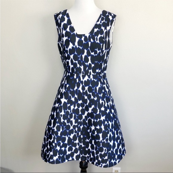 Kate Spade Blue Leopard Fit & Flare Dress - Picture 2 of 12